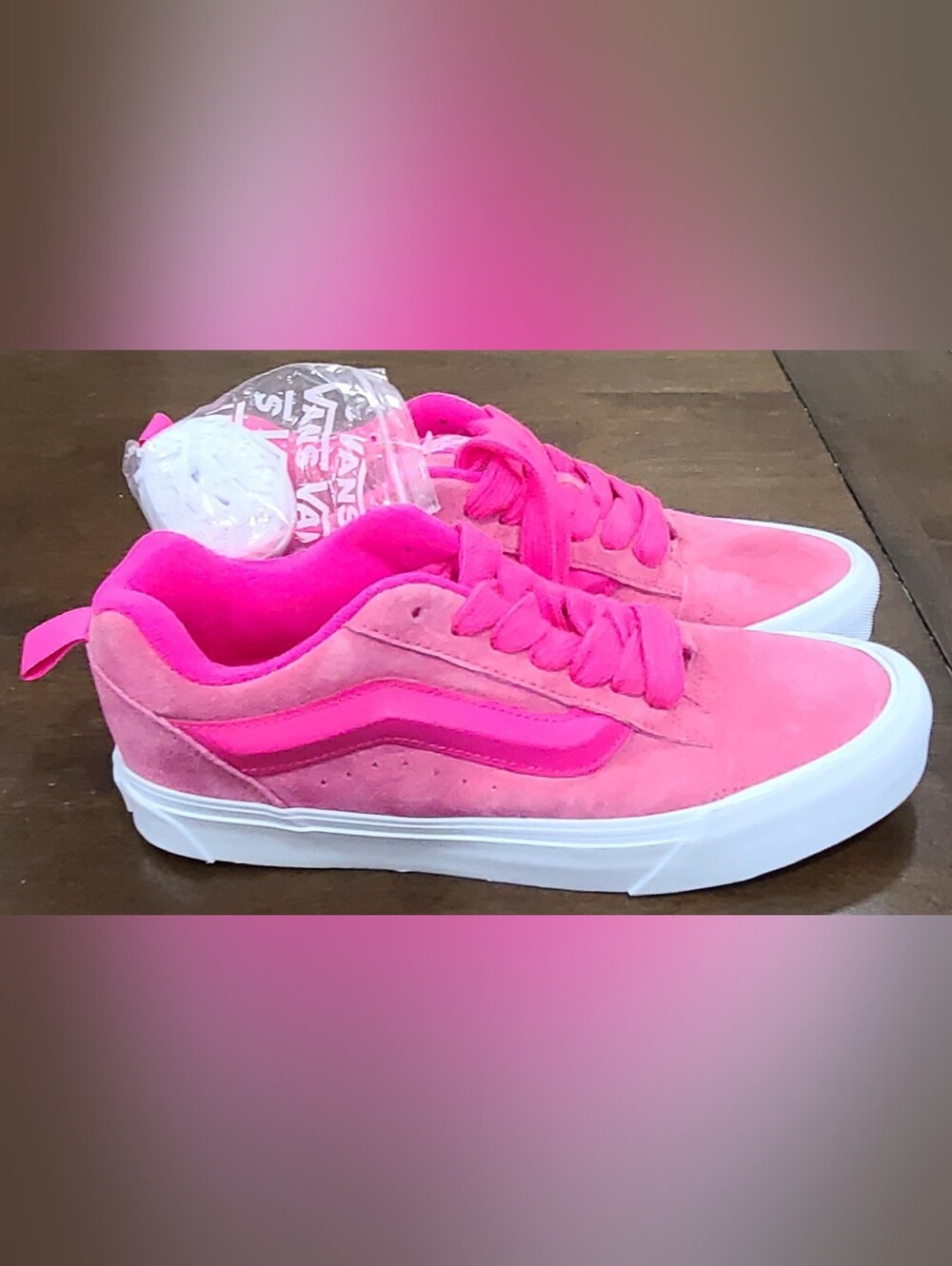Vans Knu Skool Skate Shoe - Pink Glow Unisex W 10.5/M 9 & W 10/M 8.5